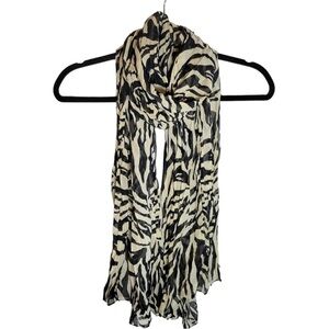 Stylish Black and White Zebra Print Scarf